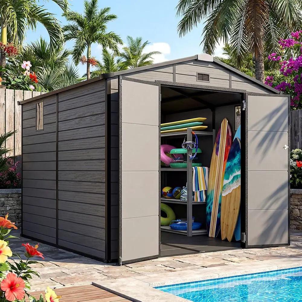 8x8 Outdoor Storage Shed with  - Garden Tools 评论和价格