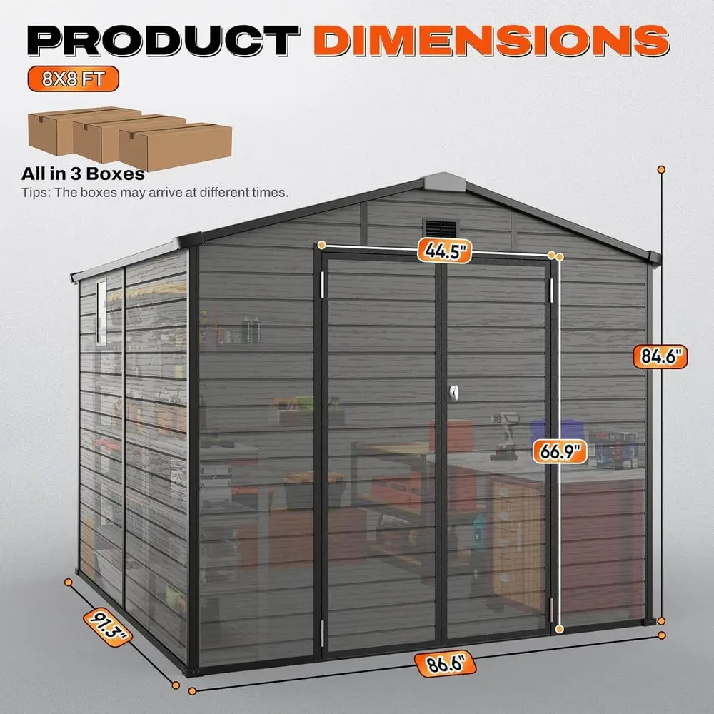 8x8 Outdoor Storage Shed with  - Garden Tools 评论和价格