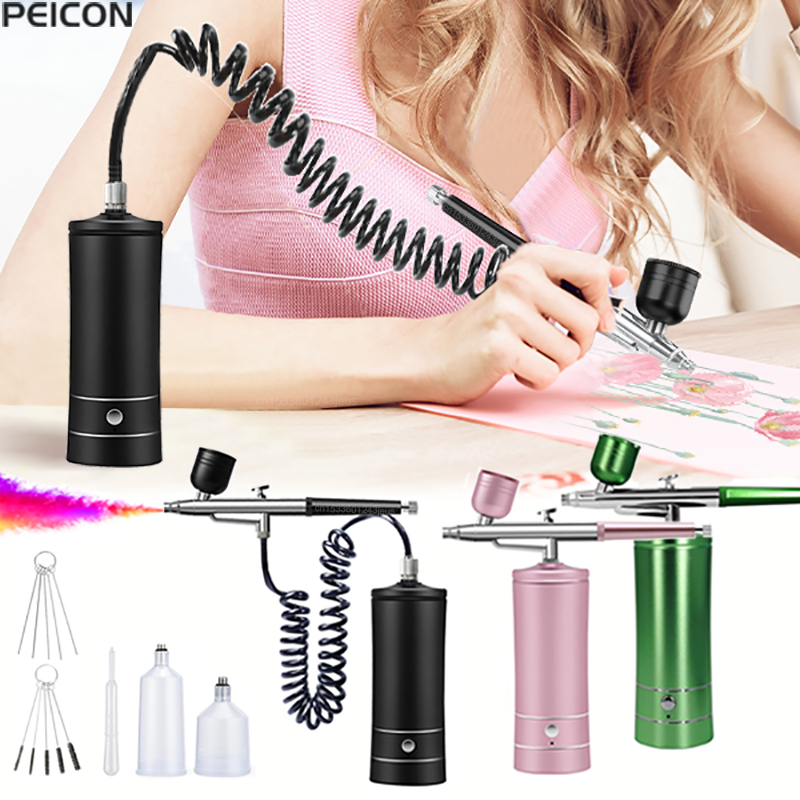 Airbrush Painting Airbrush wit - Airbrush Kit With Mini Compressor 评论和价格