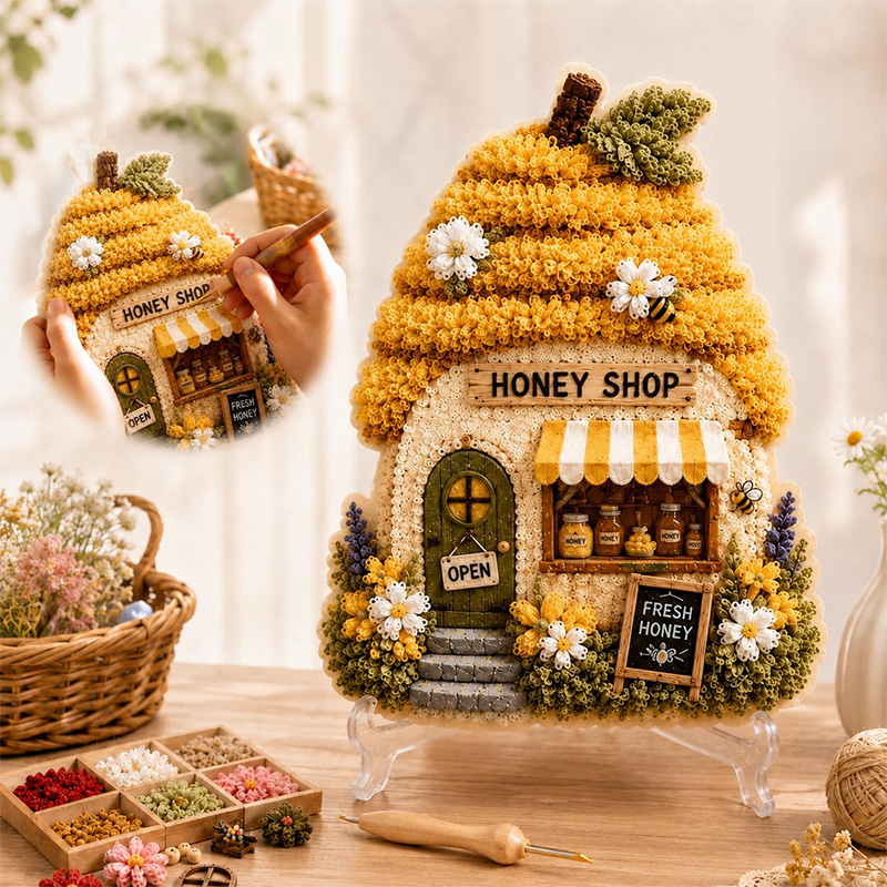 3D Mushroom House Poke Art DIY - Hand Tools 评论和价格