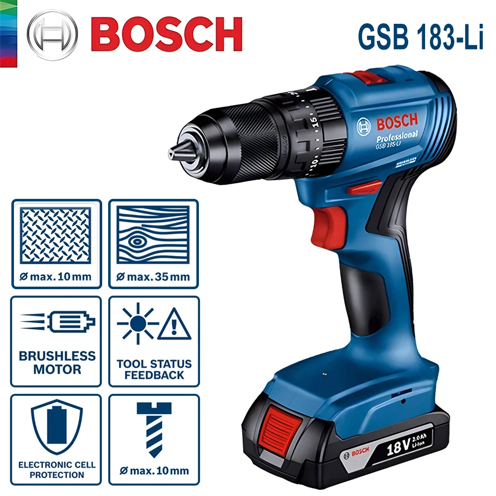 Bosch GSB 183-LI 18V Brushless - Brushless Cordless Electric Drill 18V 评论和价格